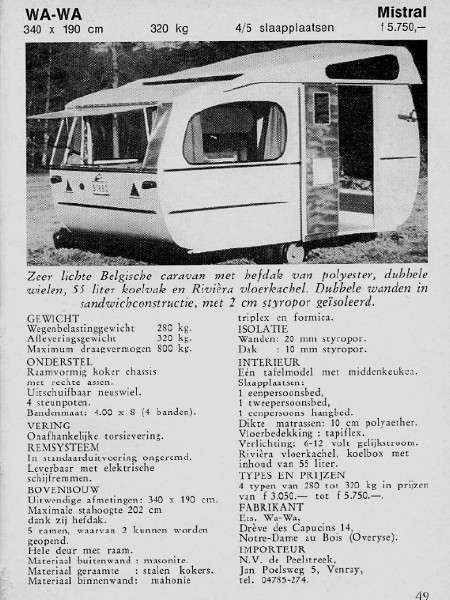Advertentie WA-WA Mistral 1965